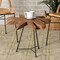 Baxton Studio Merci Rustic Industrial Natural Brown and Black End Table with Teak Tree Trunk Tabletop 209-12794 - alternate 1